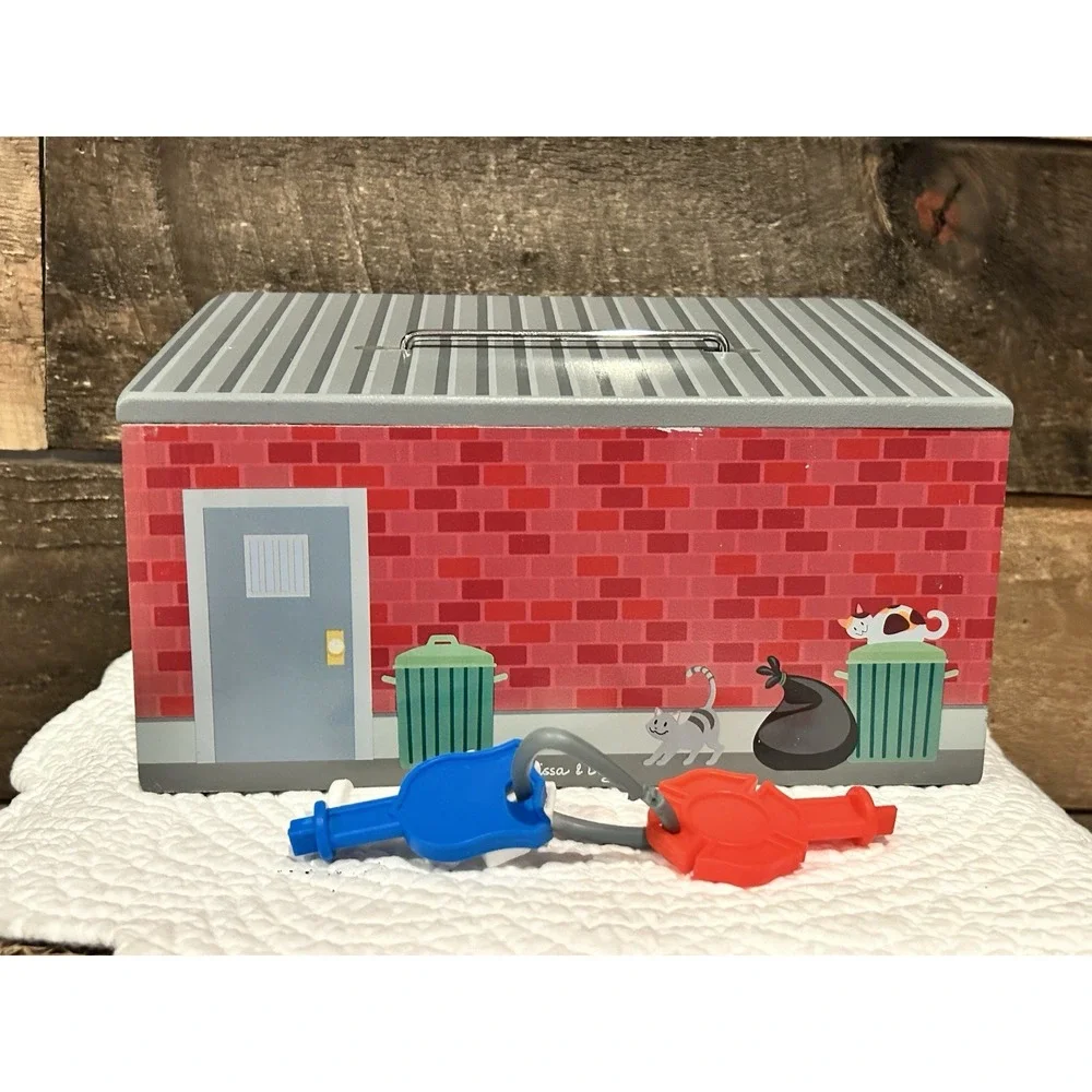 Melissa and Doug Wooden Keys & Cars Rescue Garage Play Set‎ EUC